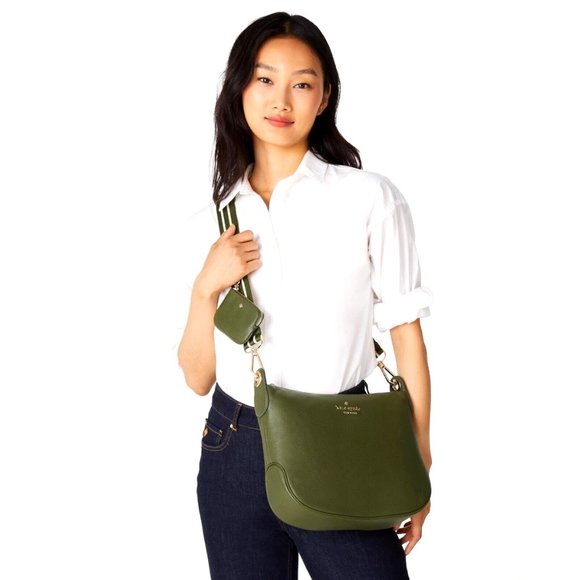 New Kate Spade Rosie Large Crossbody Pebbled Leather Enchanted Green - Picture 1 of 5